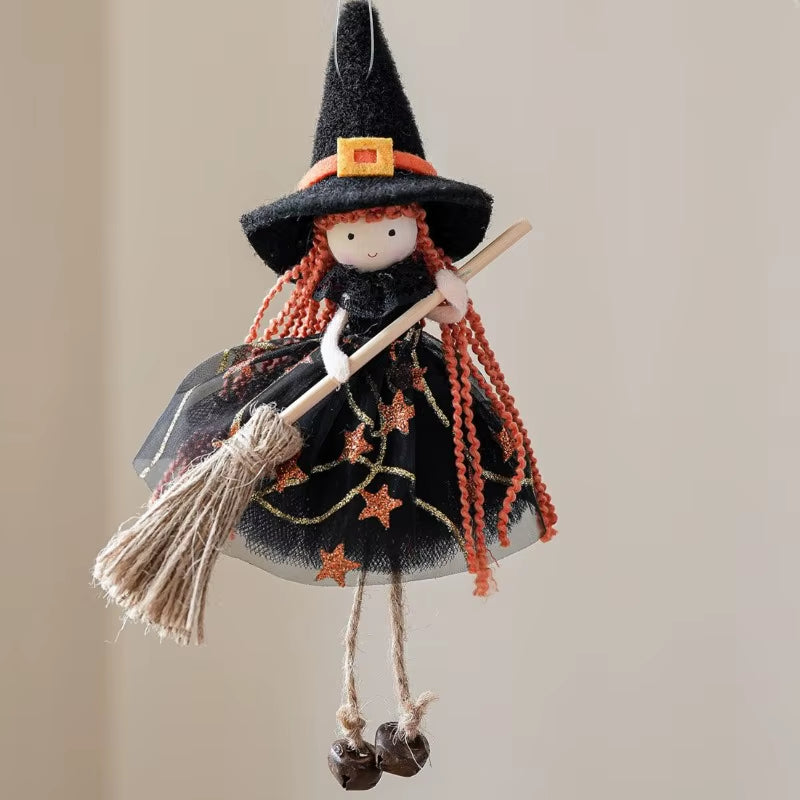 Colgante decorativo de bruja y calabaza para Halloween