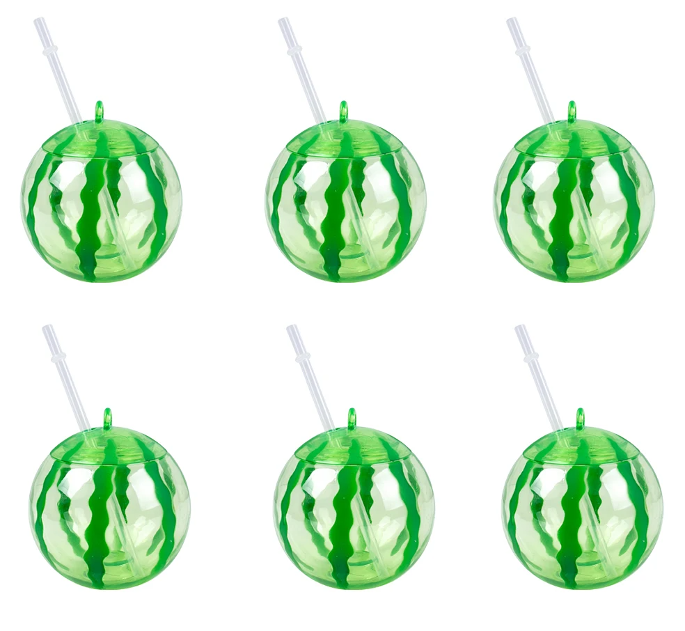 Vasos tropicales con forma de piña, coco y fresa para fiestas veraniegas