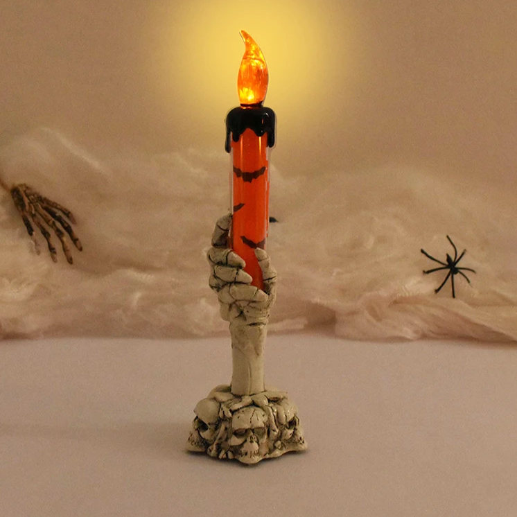 Velas LED de Halloween en forma de manos de fantasma – accesorios de terror para fiestas