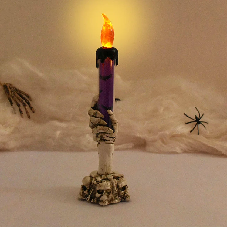 Velas LED de Halloween en forma de manos de fantasma – accesorios de terror para fiestas