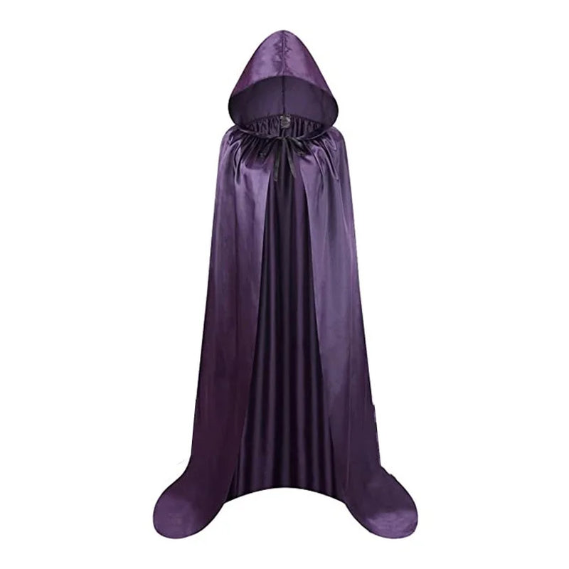 Capa Negra/Morada con Capucha Unisex – Ideal para Halloween y Fiestas