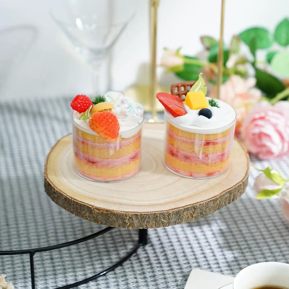 Expositor elegante de madera de 3 capas para dulces y decoración