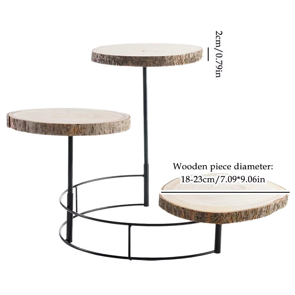Expositor elegante de madera de 3 capas para dulces y decoración