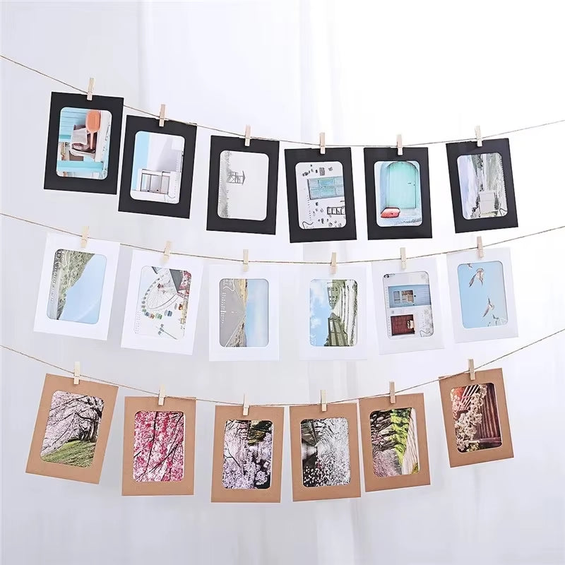 Marco de Fotos con Cuerda y Pinzas para Decoración de Boda y Fiesta