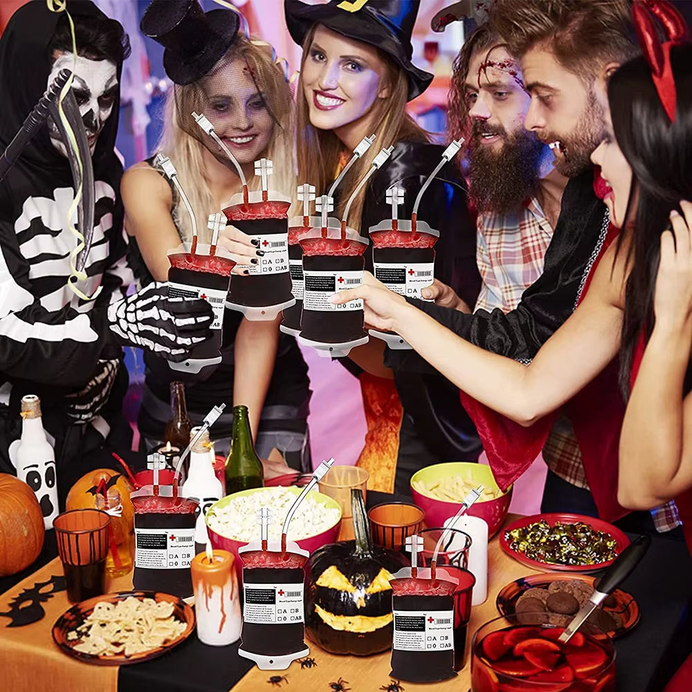 Bolsas de sangre falsas para bebidas y decoración de Halloween