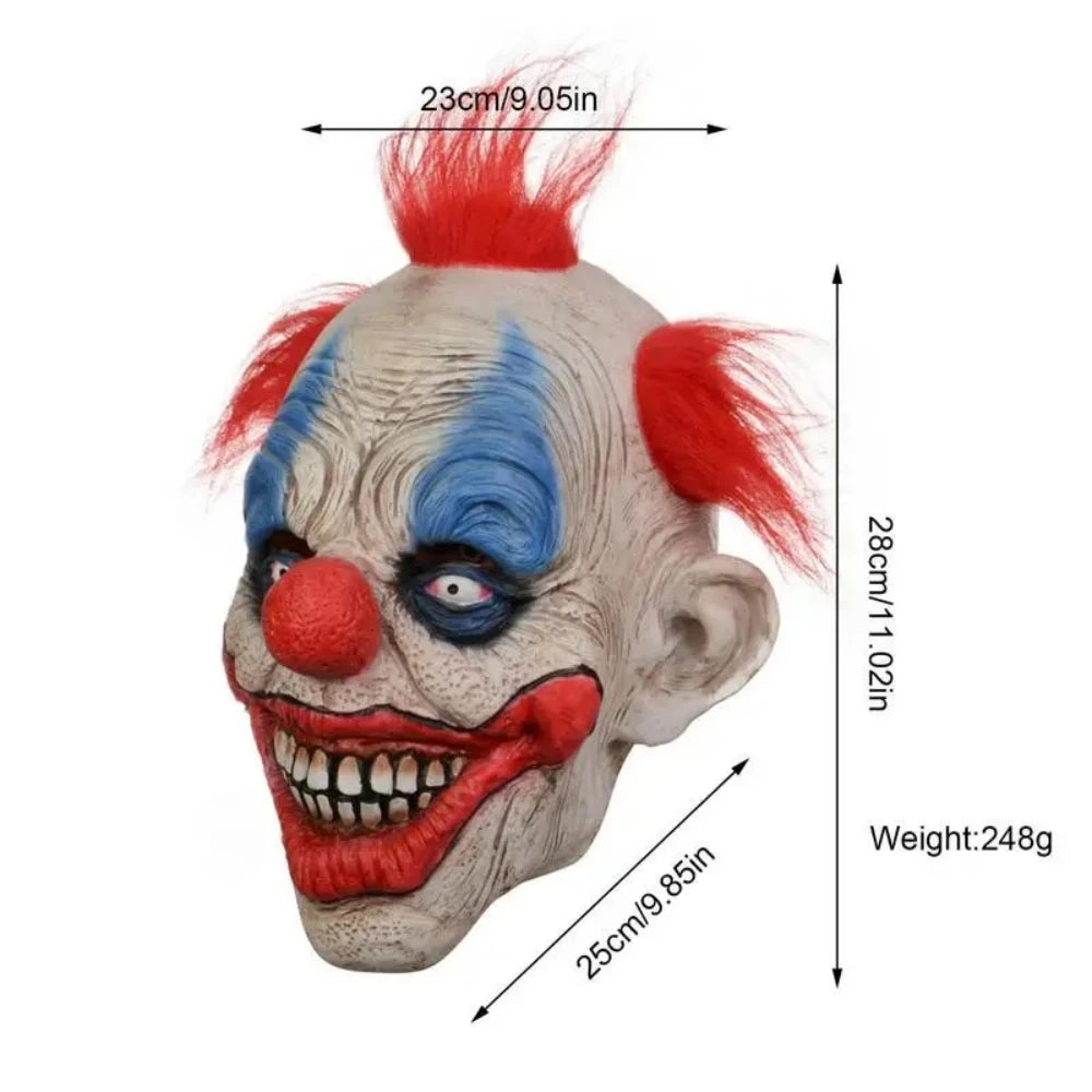 Máscara de payaso de miedo para Halloween – terrorífica y realista de látex