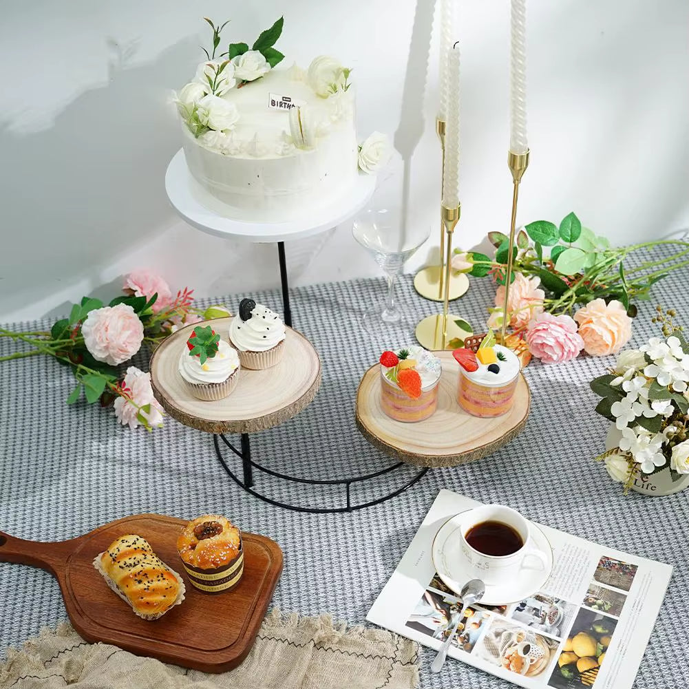 Expositor elegante de madera de 3 capas para dulces y decoración