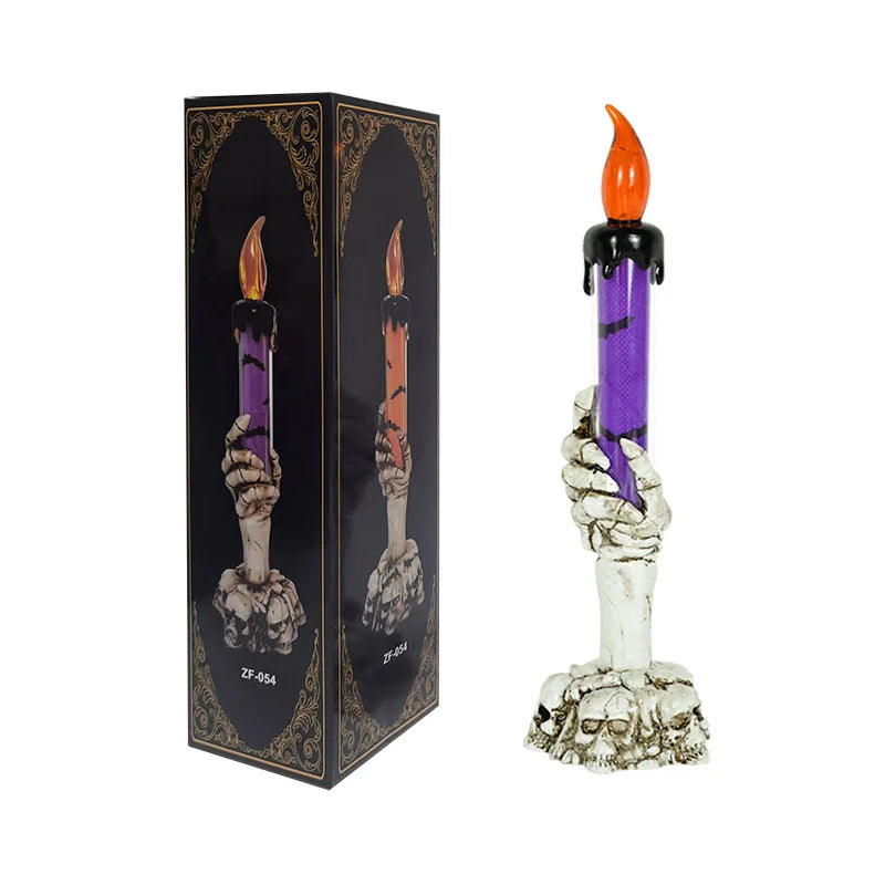 Velas LED de Halloween en forma de manos de fantasma – accesorios de terror para fiestas