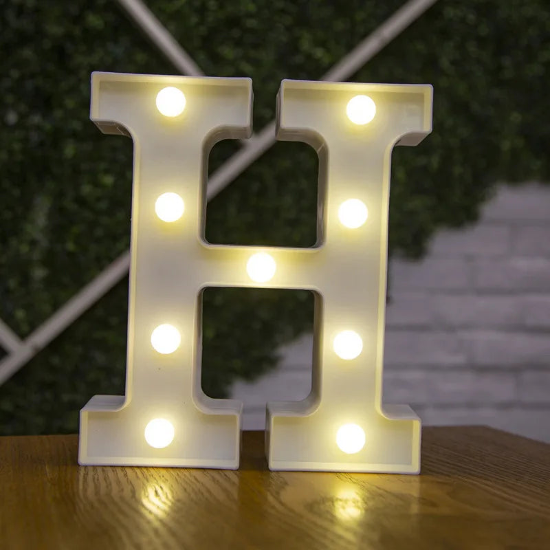 Lámparas LED con forma de alfabeto y números para bodas y cumpleaños