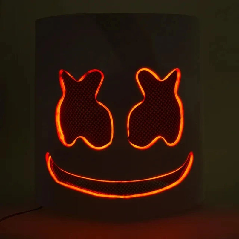 Casco luminoso DJ Marshmello para disfraces, carnaval, bodas y festivales