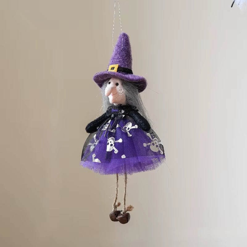 Colgante decorativo de bruja y calabaza para Halloween