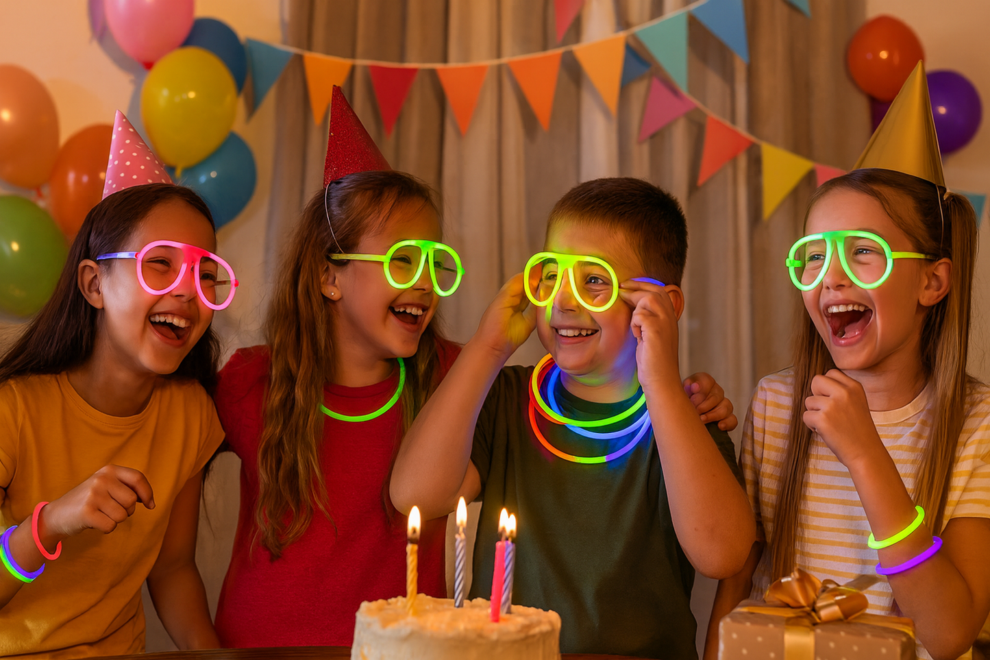 Pulseras fluorescentes multicolor para fiestas, bodas y celebraciones