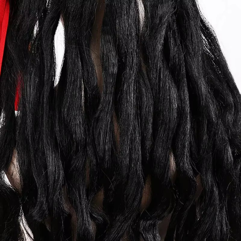 Peluca con sombrero de Pirata del Caribe – estilo Jack Sparrow para adultos