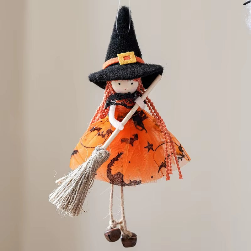 Colgante decorativo de bruja y calabaza para Halloween