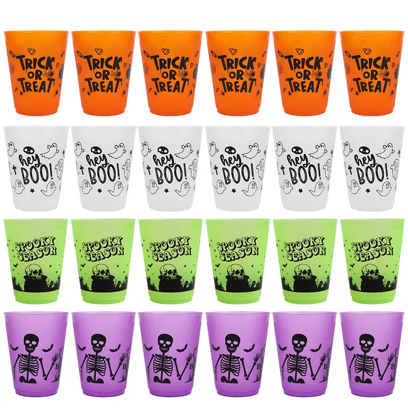 Vasos de plástico con calavera para cócteles y fiestas de Halloween