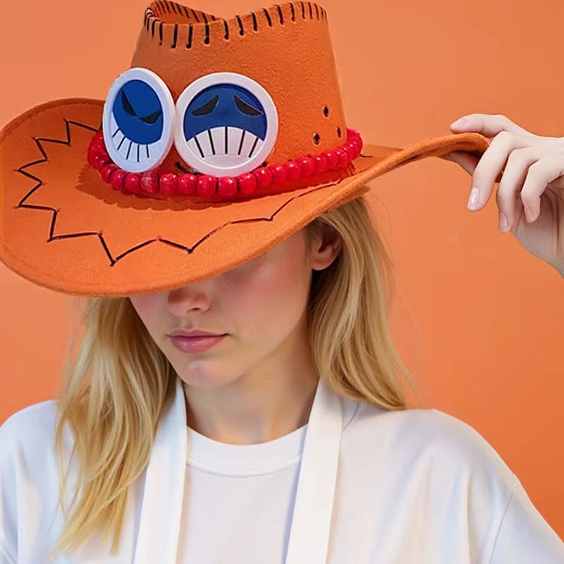 Sombrero naranja de Ace One Piece – accesorio de cosplay unisex