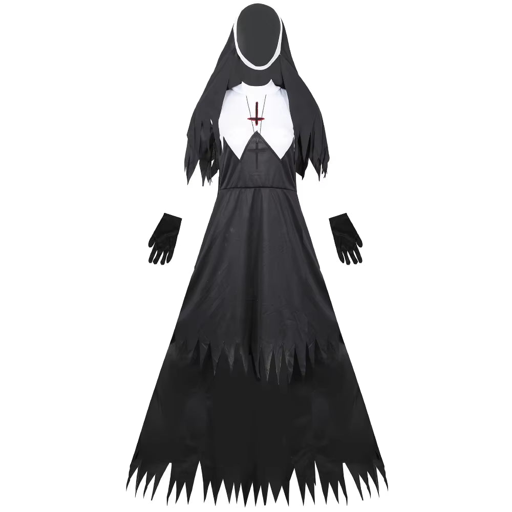 Disfraz de Monja Oscura para Mujer – Look Gótico y Misterioso de Halloween
