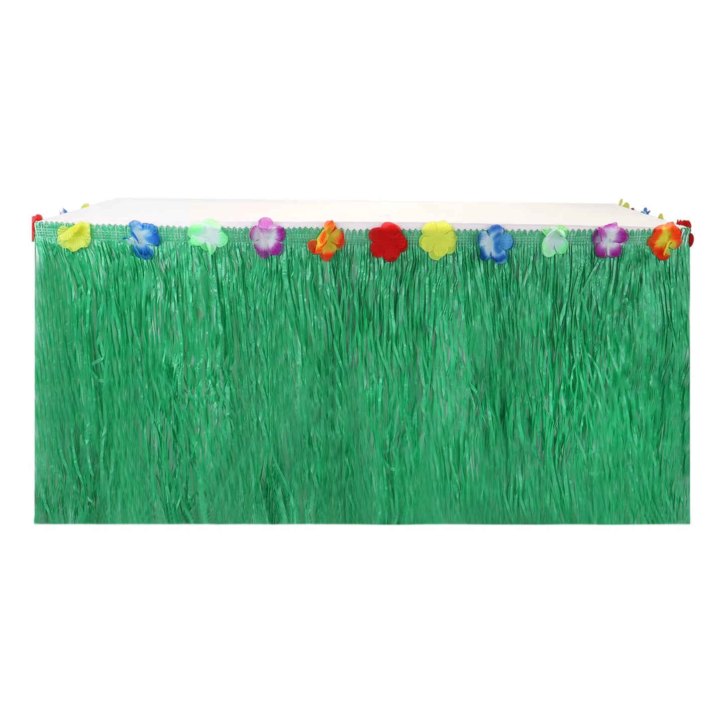 Falda de mesa hawaiana de paja para fiestas tropicales