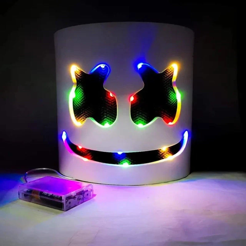 Casco luminoso DJ Marshmello para disfraces, carnaval, bodas y festivales