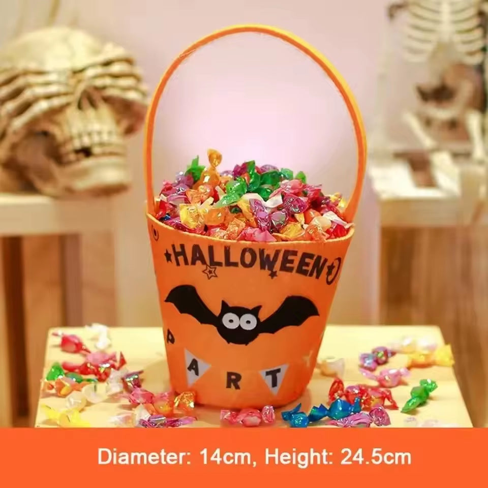 Cesta infantil para recolectar caramelos en fiestas de Halloween