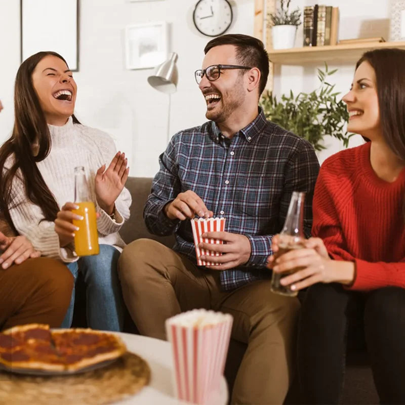 Cajas de palomitas a rayas para fiestas – recipientes de snacks y aperitivos