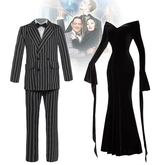 Disfraz Morticia y Gómez Addams - Pareja Icónica de Halloween y Carnaval