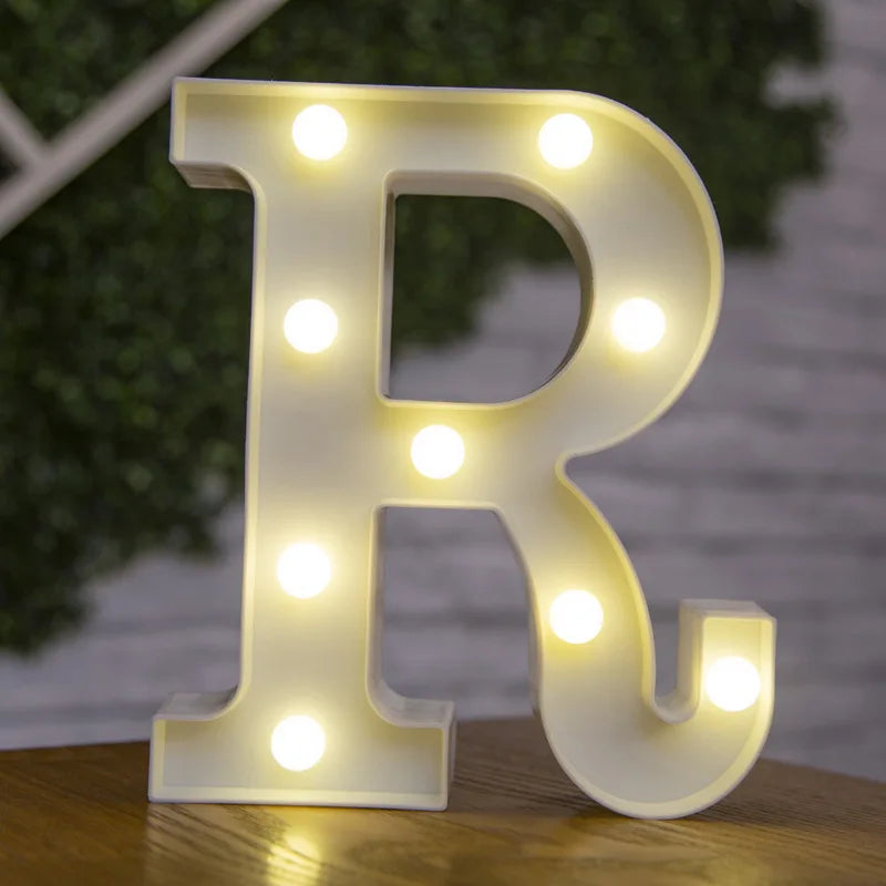Lámparas LED con forma de alfabeto y números para bodas y cumpleaños