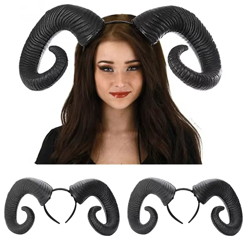 Diadema artesanal con cuernos para disfraces y fiestas