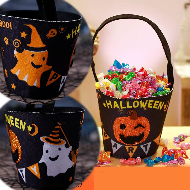 Cesta infantil para recolectar caramelos en fiestas de Halloween