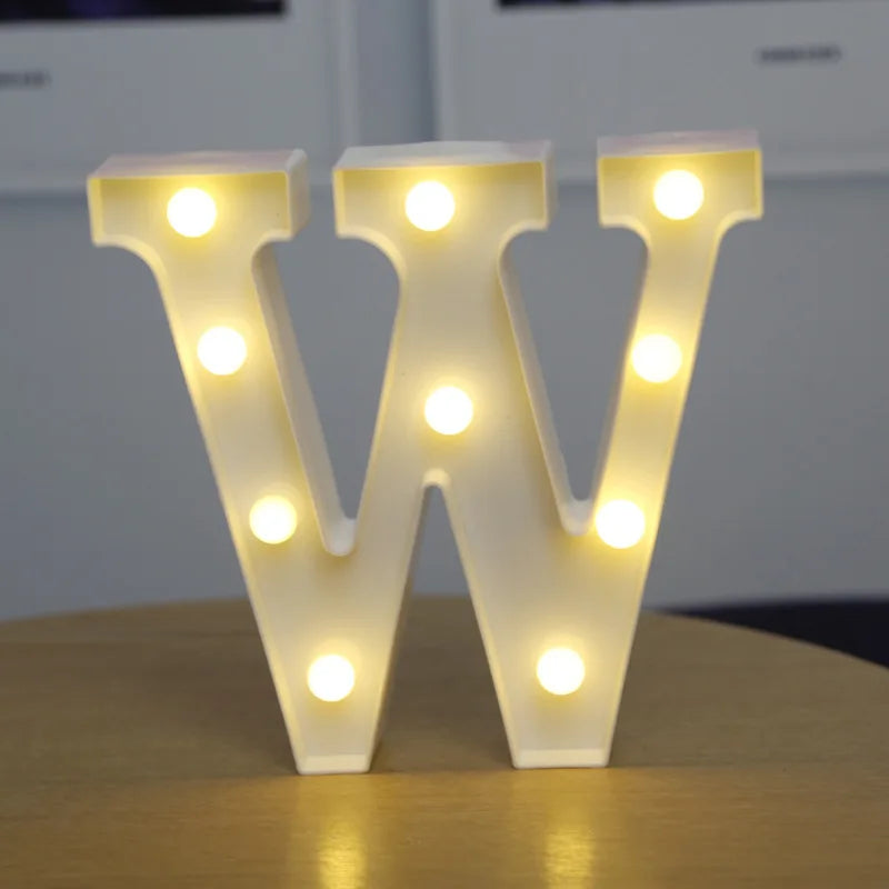 Lámparas LED con forma de alfabeto y números para bodas y cumpleaños