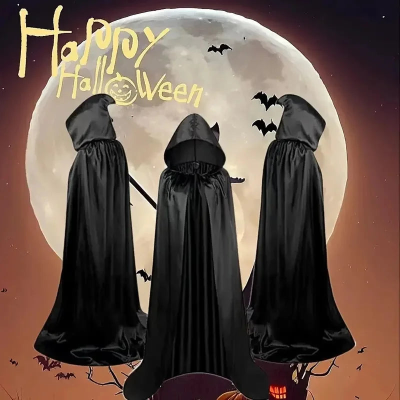 Capa Negra/Morada con Capucha Unisex – Ideal para Halloween y Fiestas