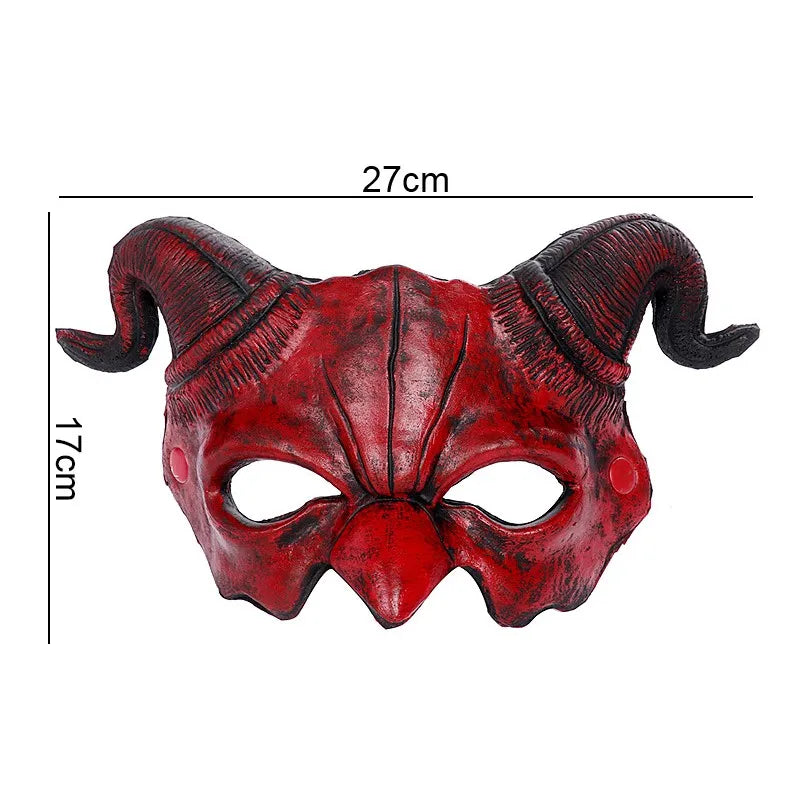 Máscara de Diablo Realista – Accesorio de Terror para Fiestas y Cosplay