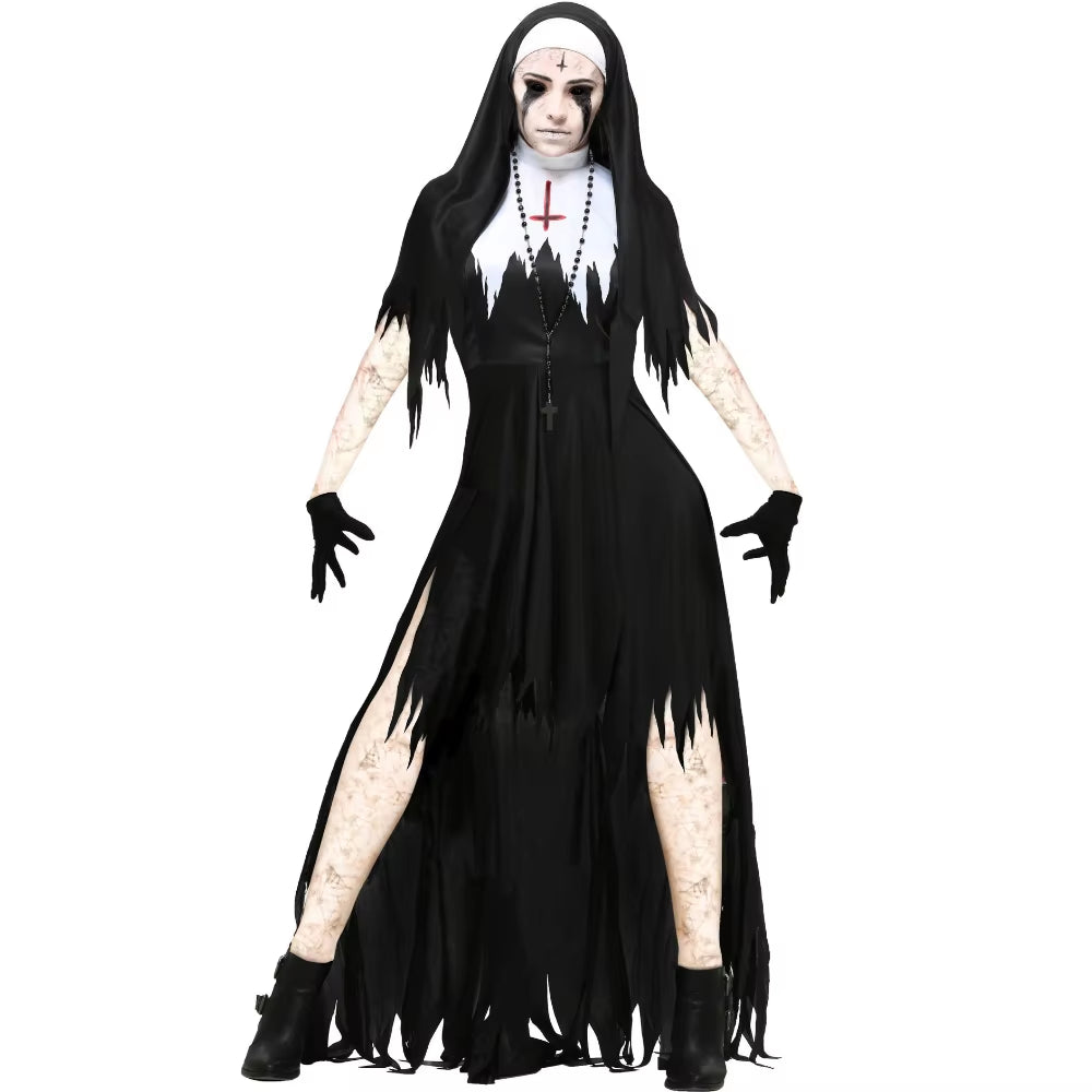 Disfraz de Monja Oscura para Mujer – Look Gótico y Misterioso de Halloween