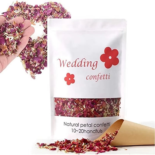 Confeti natural de pétalos secos de rosa para bodas y celebraciones