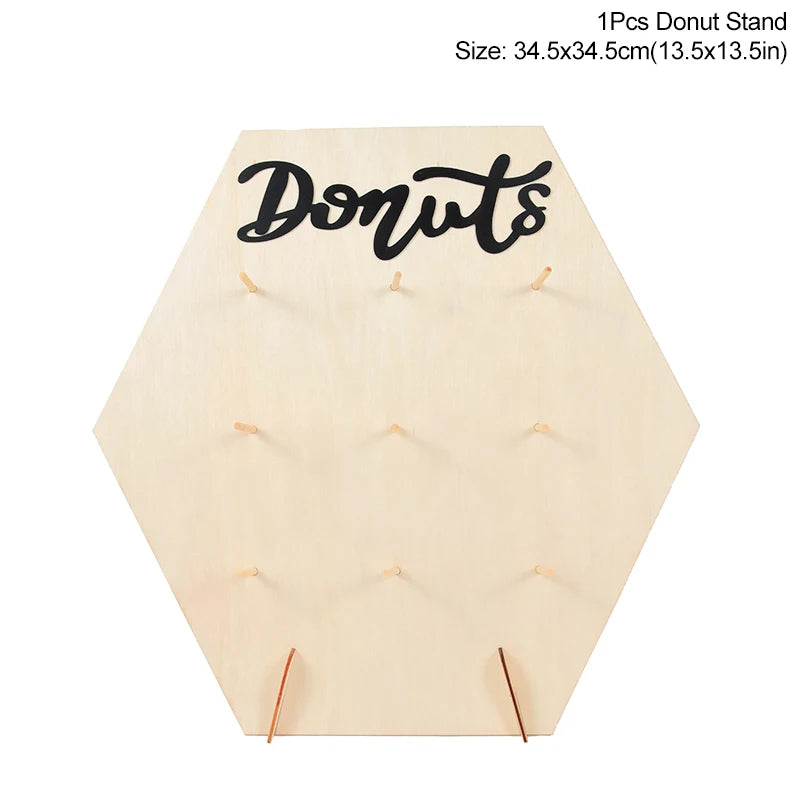 Soporte de madera para donuts – decoración de mesa y candy bar