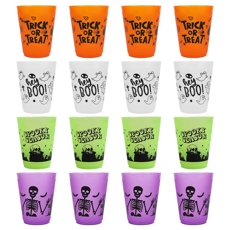 Vasos de plástico con calavera para cócteles y fiestas de Halloween