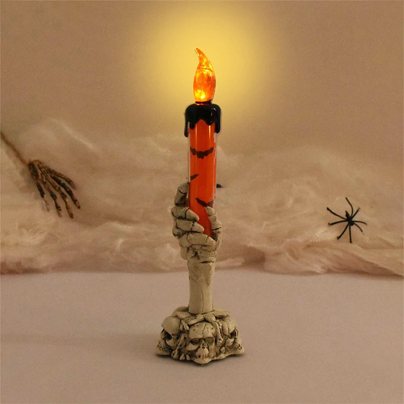 Velas LED de Halloween en forma de manos de fantasma – accesorios de terror para fiestas