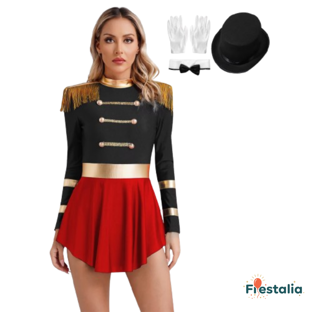 Disfraz de Maestra de Ceremonias – Vestido con Flecos para Carnaval y Fiestas