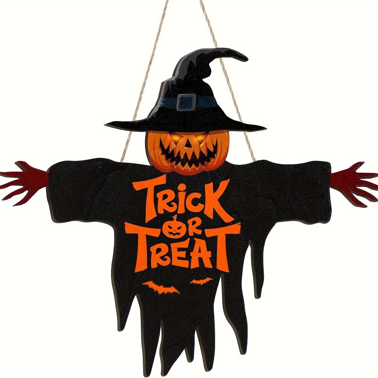 Cartel colgante de Halloween con diseño de calabaza – adorno para puerta o pared