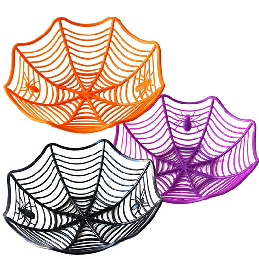 Cuenco de telaraña para mesa de fiesta y suministros de Halloween
