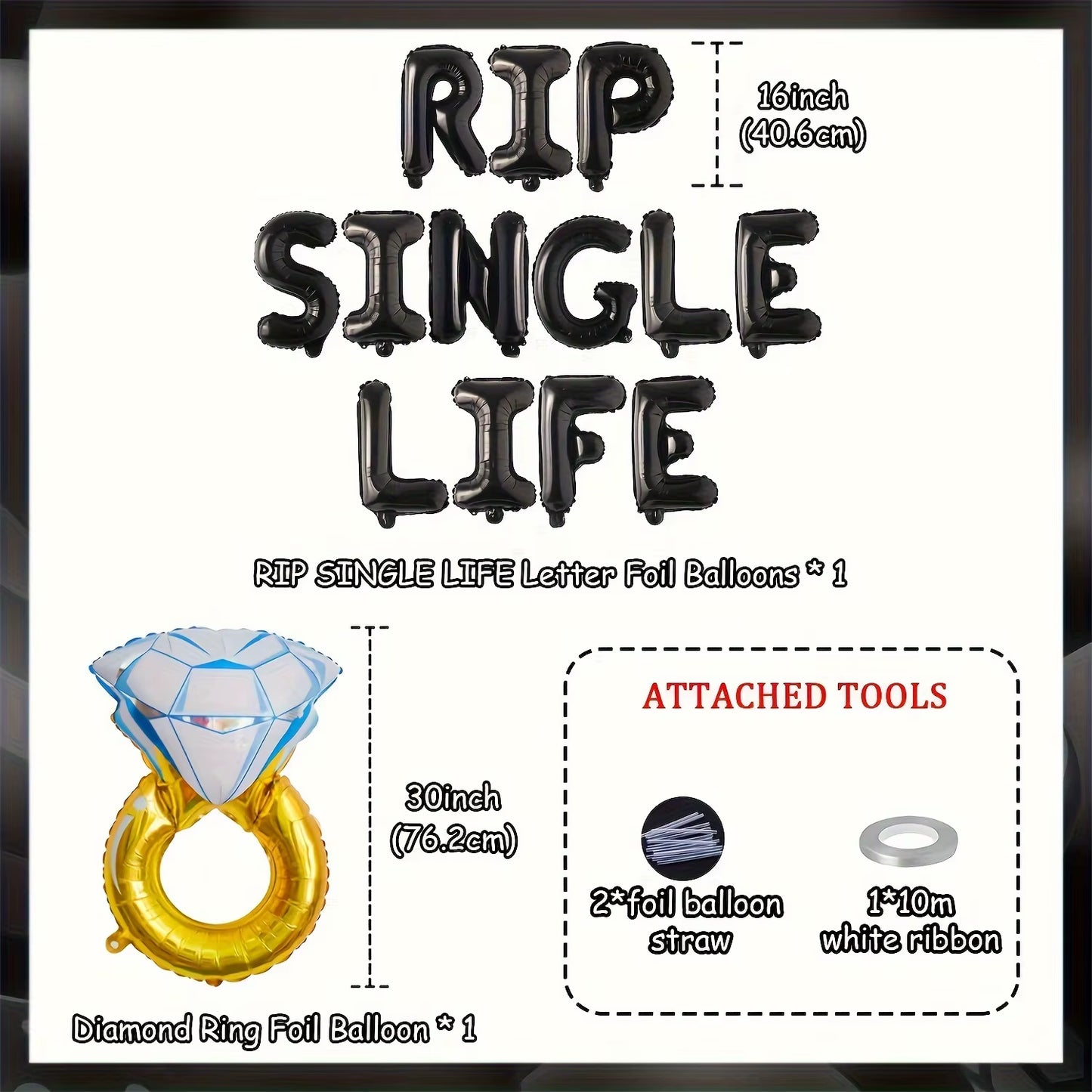 Globos RIP Single Life para despedida de soltero o soltera