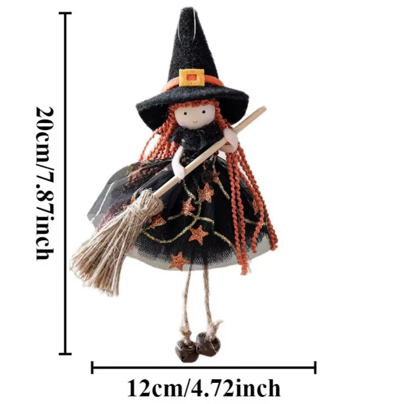 Colgante decorativo de bruja y calabaza para Halloween