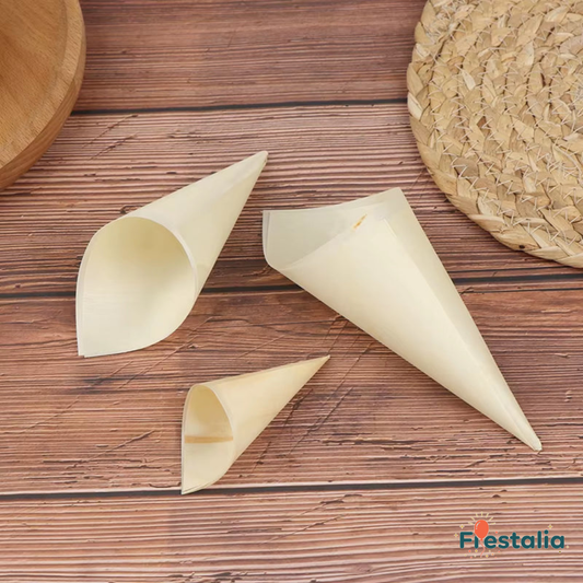 50 Conos desechables y biodegradables para bodas