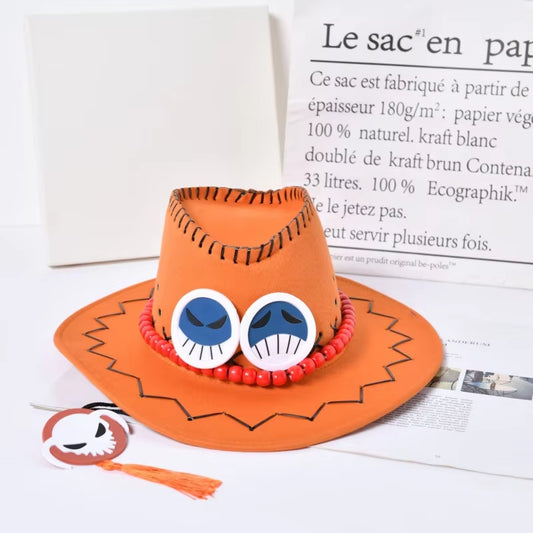 Sombrero naranja de Ace One Piece – accesorio de cosplay unisex