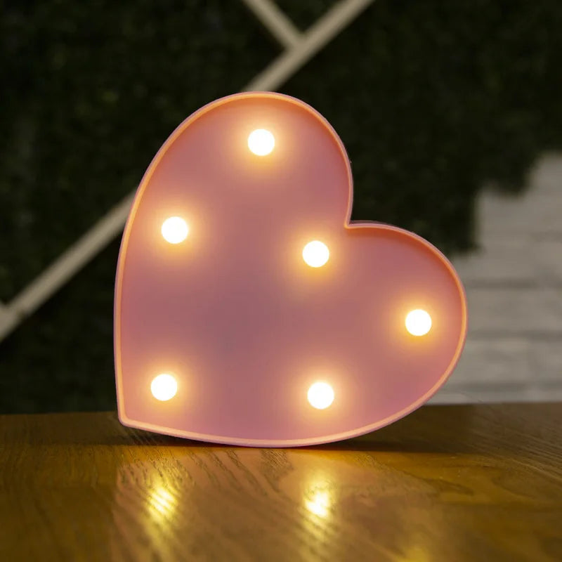 Lámparas LED con forma de alfabeto y números para bodas y cumpleaños