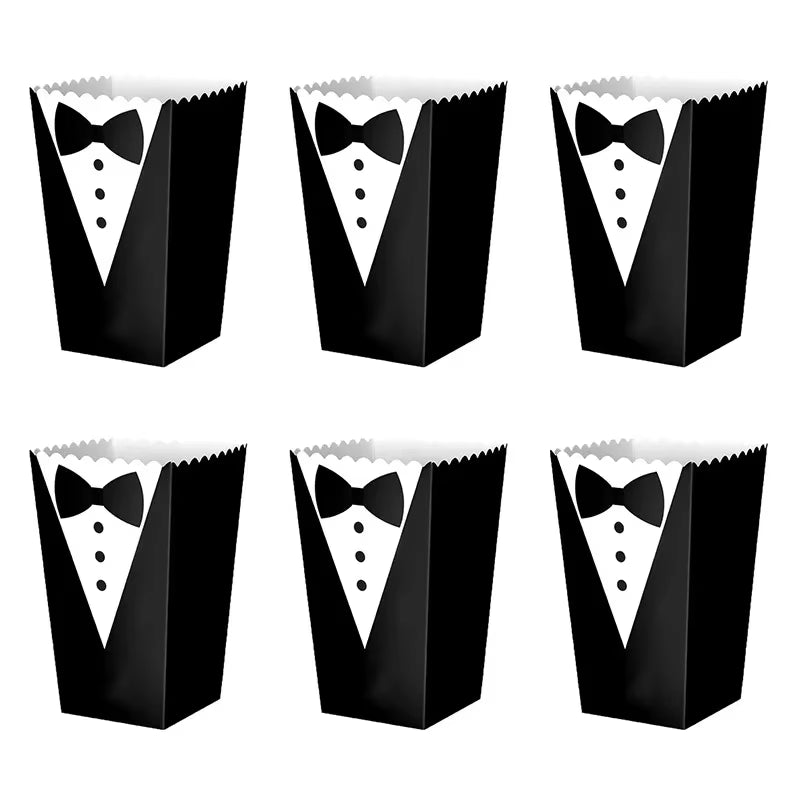 Cajas para dulces y aperitivos con diseño de esmoquin elegante
