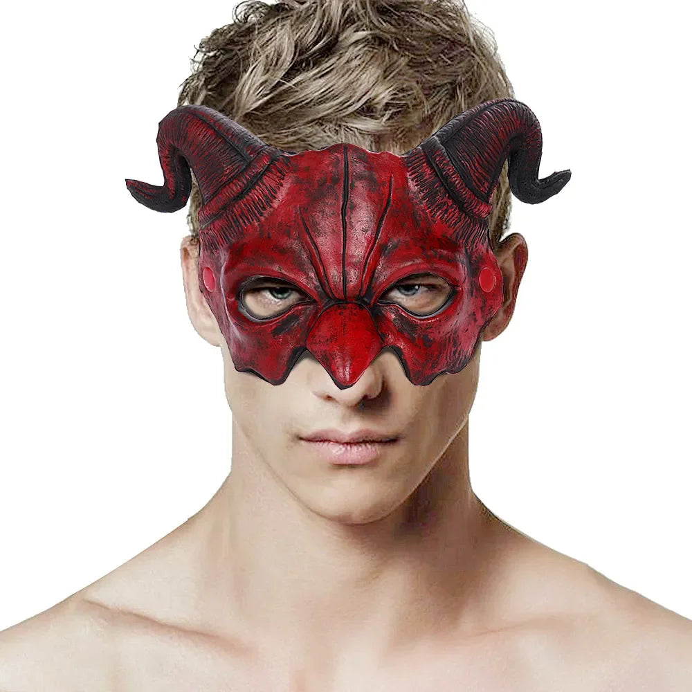 Máscara de Diablo Realista – Accesorio de Terror para Fiestas y Cosplay