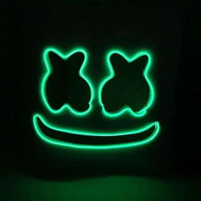 Casco luminoso DJ Marshmello para disfraces, carnaval, bodas y festivales