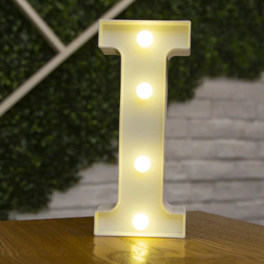 Lámparas LED con forma de alfabeto y números para bodas y cumpleaños