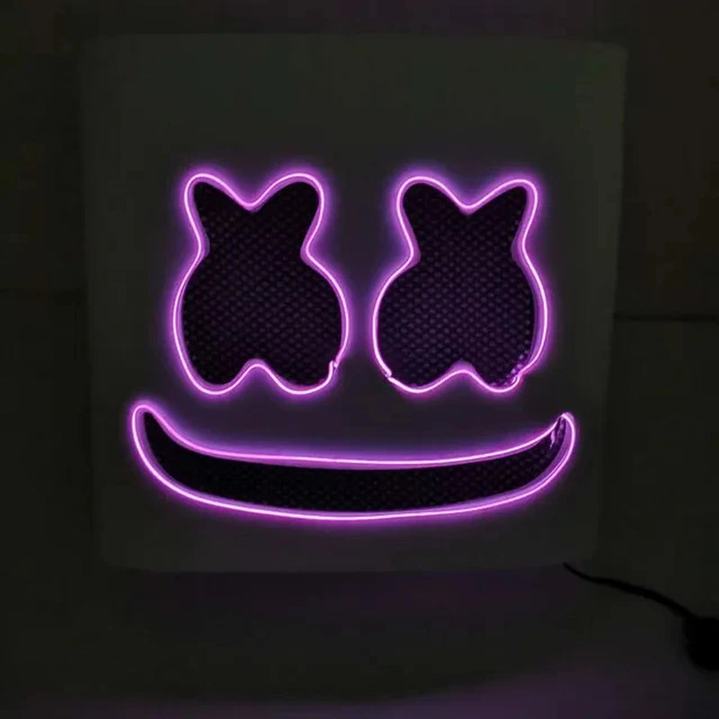 Casco luminoso DJ Marshmello para disfraces, carnaval, bodas y festivales